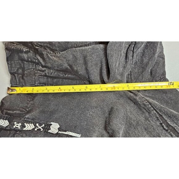 Anthropologie Womens XS Black Vintage Wash Embroidered Parachute Pants - Picture 7 of 13